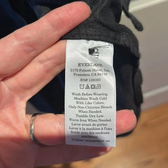 NWT EVERLANE The Daytripper Dress in Linen XS BLACK - Picture 8 of 16